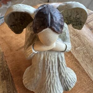 Serene Angel Figurine in Cream and Brown